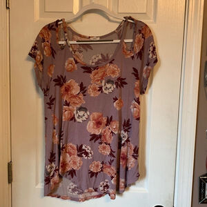 Ardene floral shirt mauve peach large